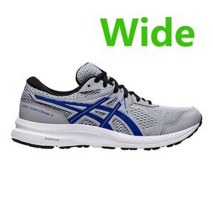 NIB Mens 9.5 wide Asics Gray and Blue Athletic Shoes for Performance